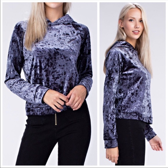 THE BOOKMARK Sweaters - NEW! VELVET HOODIE IN SIZE SMALL